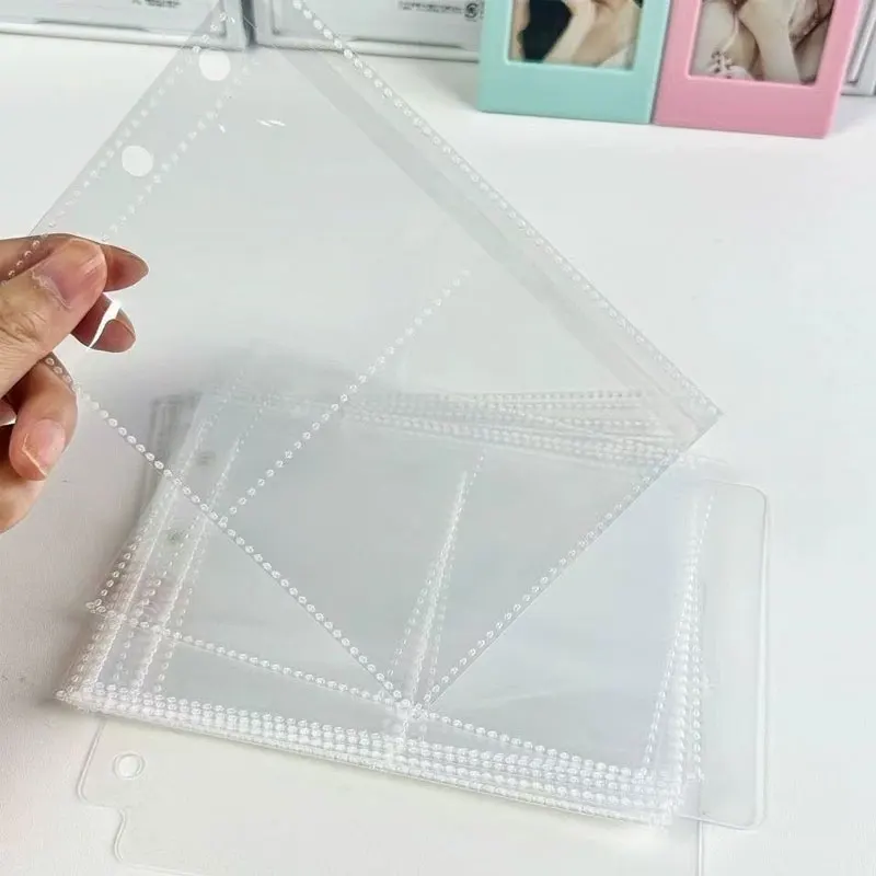 20pcs/Lot A6 3-Hole 3 Inch Loose-Leaf Notebook Pocket Star Celebrity Card Binder Handbook Storage Bag Budget Planner Stationery