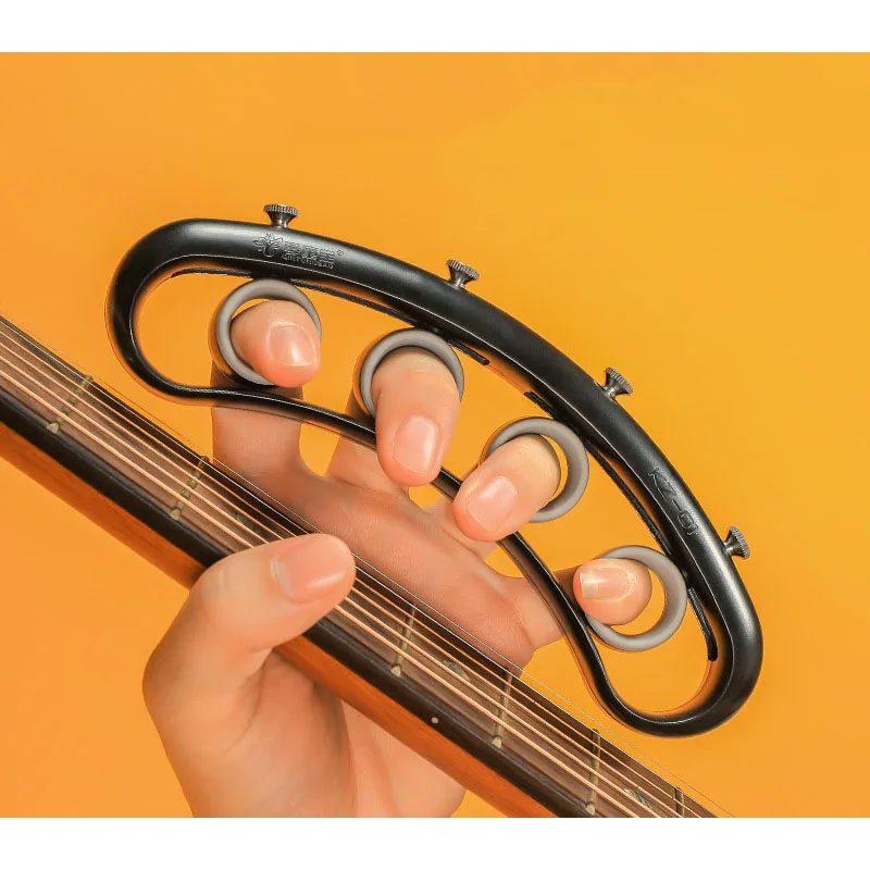 Finger Trainer for Guitar, Finger Expander for Violin, Piano Instruments, Adjustable Rotatable Ring Span, Adjustable Strength