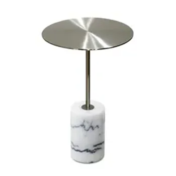 

For Nordic Modern Living Room Furniture Iron Metal Round Marble Side Table Mini Coffee Table