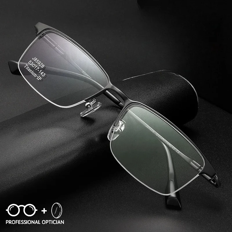 

Business High Prescription Ultra Light Pure Titanium Myopia Hyperopia Astigmatism Anti Blue Light Prescription Optical Glasses