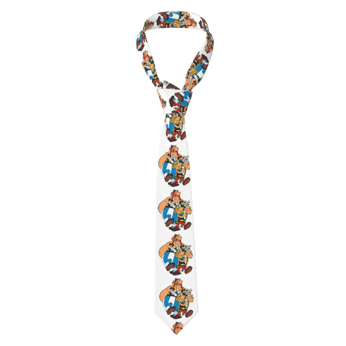 

Модный галстук Астерикс и Обеликс на заказ для мужчин, шелковый забавный аниме-мультяшный офисный галстук на шею