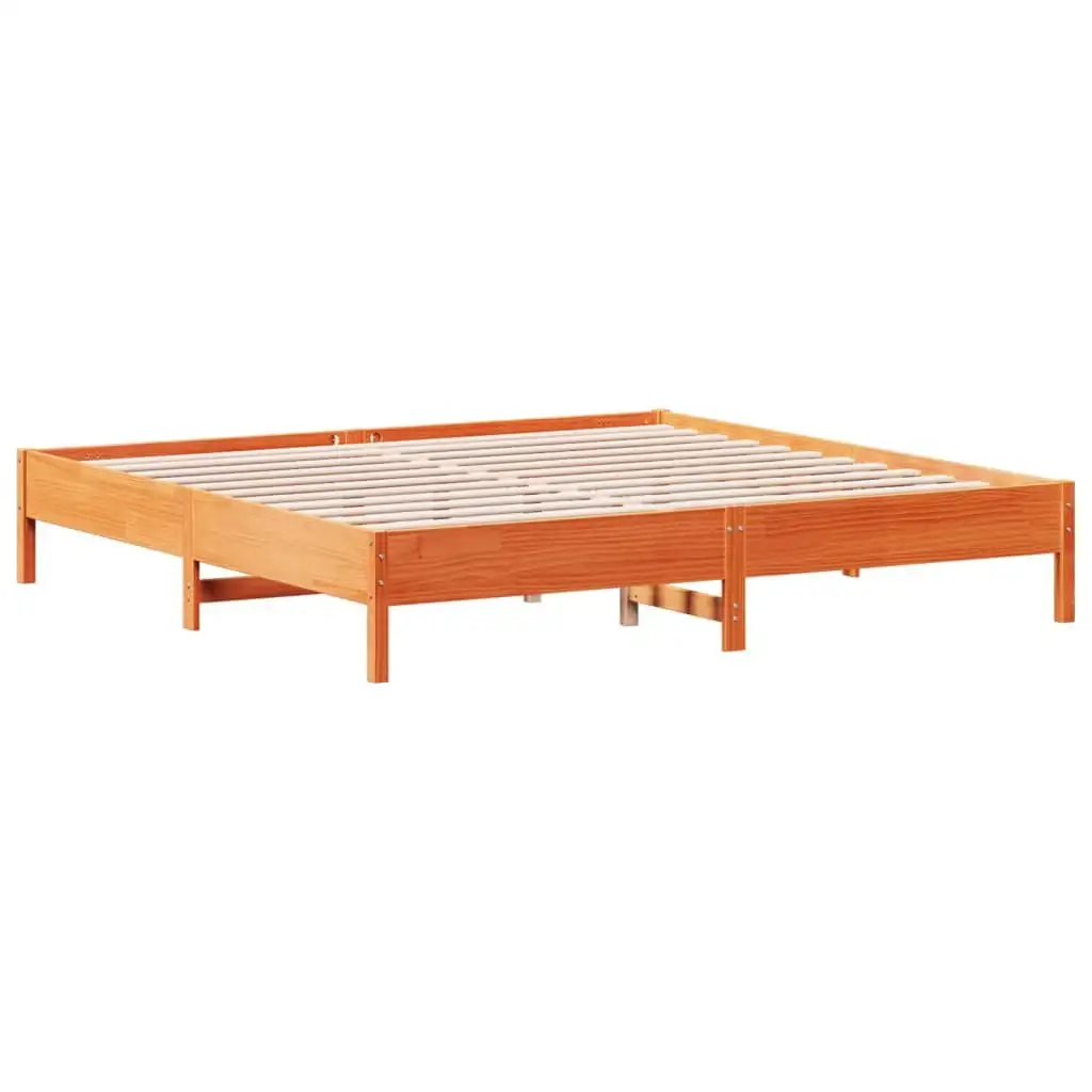 vidaXL Cadre de lit sans matelas Marron ciré 200x200cm Bois de pin massif