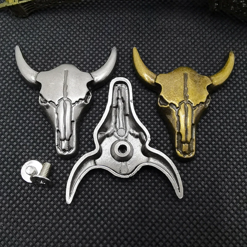 5 Set Retro Western Cowboy Bull Buffalo Skull Head Screw Back Conchos Belt Leathercraft Saddle Luggage Bag Decorace Accessories