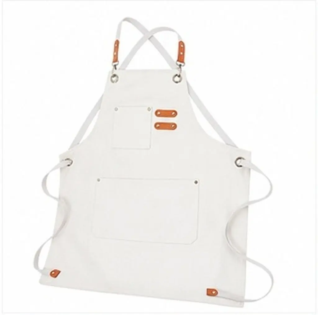 Canvas Multi Pocket Kitchen Apron Waterproof for Women Men Hairstylist Oil Proof Working Smock for Home Cleaning Dishwashing