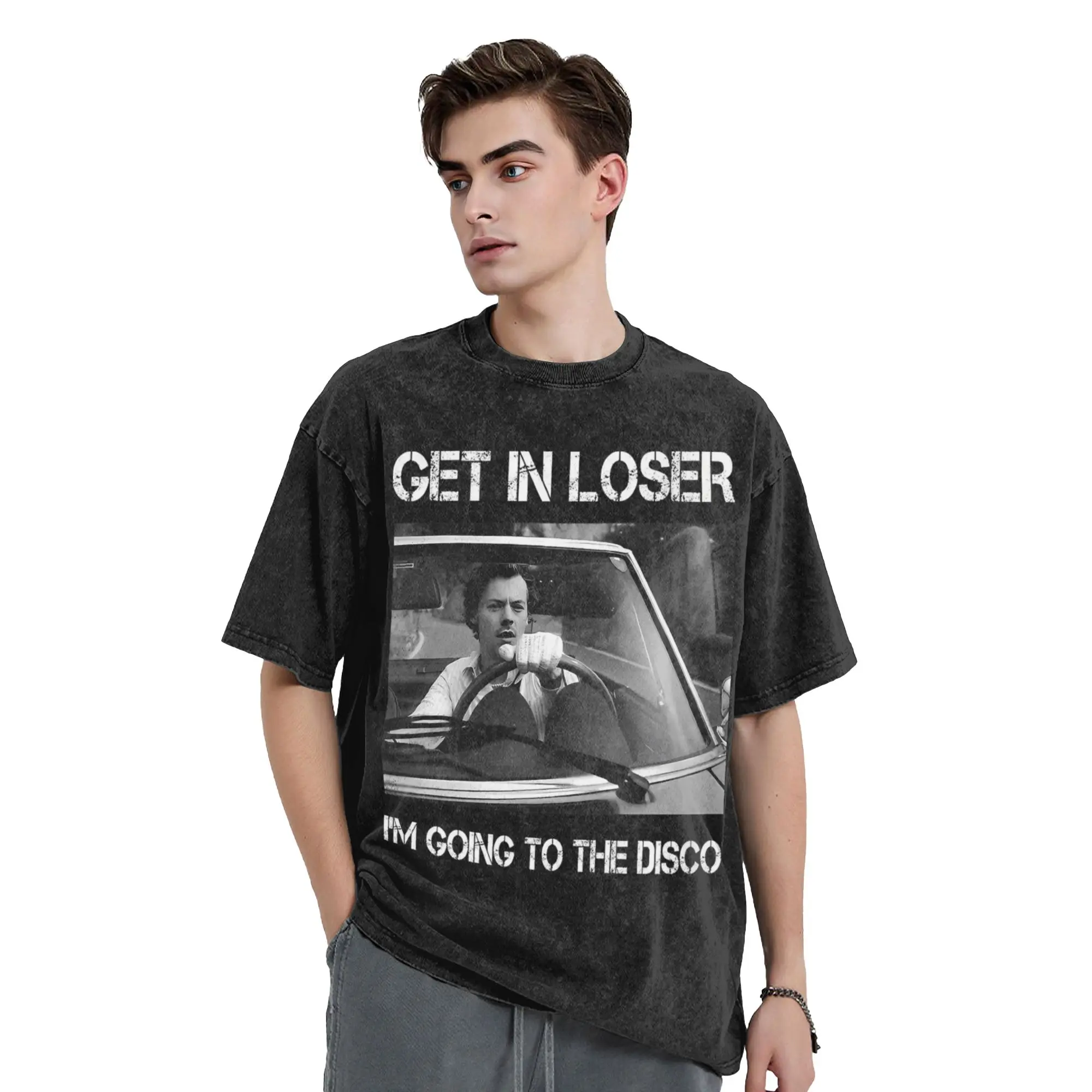 Harrys Styles I'm Going To The Disco Washed T Shirts Streetwear T-Shirt  Tees for Men Women Short Sleeve Oversize Summer