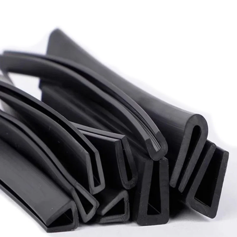 Rubber 1M Groove 0.5 to 40mm U Shaped Rubber Edges Sealing Strip Black Protector Edge Sealing For Car Doors, Glass, Metal Panel