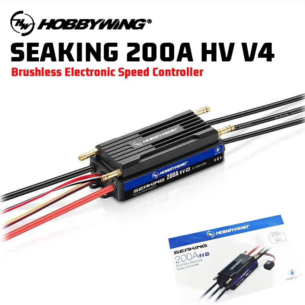 HobbyWing SEAKING 200A HV V4 ESC IP67 Waterproof 14S High Voltage Brushless Electronic Speed Controller Suitable for Toy Boats