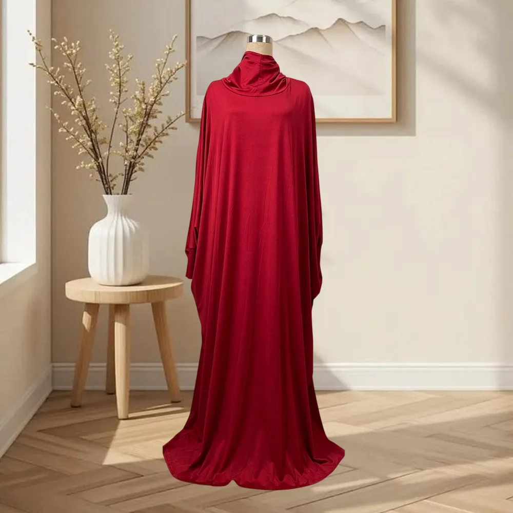 

Prayer Garment Muslim Women Abaya Eid Hooded Maxi Dress Tukkey Arabic Robe Islam Ramadan Djellaba Khimar Dubai Burqa Clothing