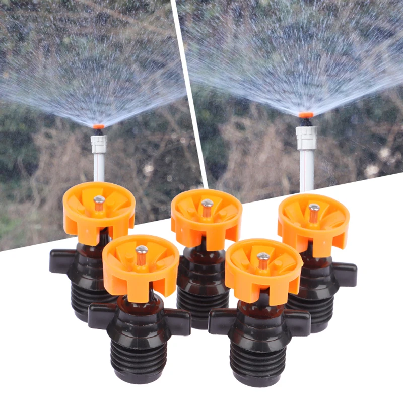 

1Pc/5Pcs 1/2" Male Thread Automatic Rotation 360 Degree Watering Nozzle Sprinkler Garden Park Lawn Flower Vegetable Irrigation