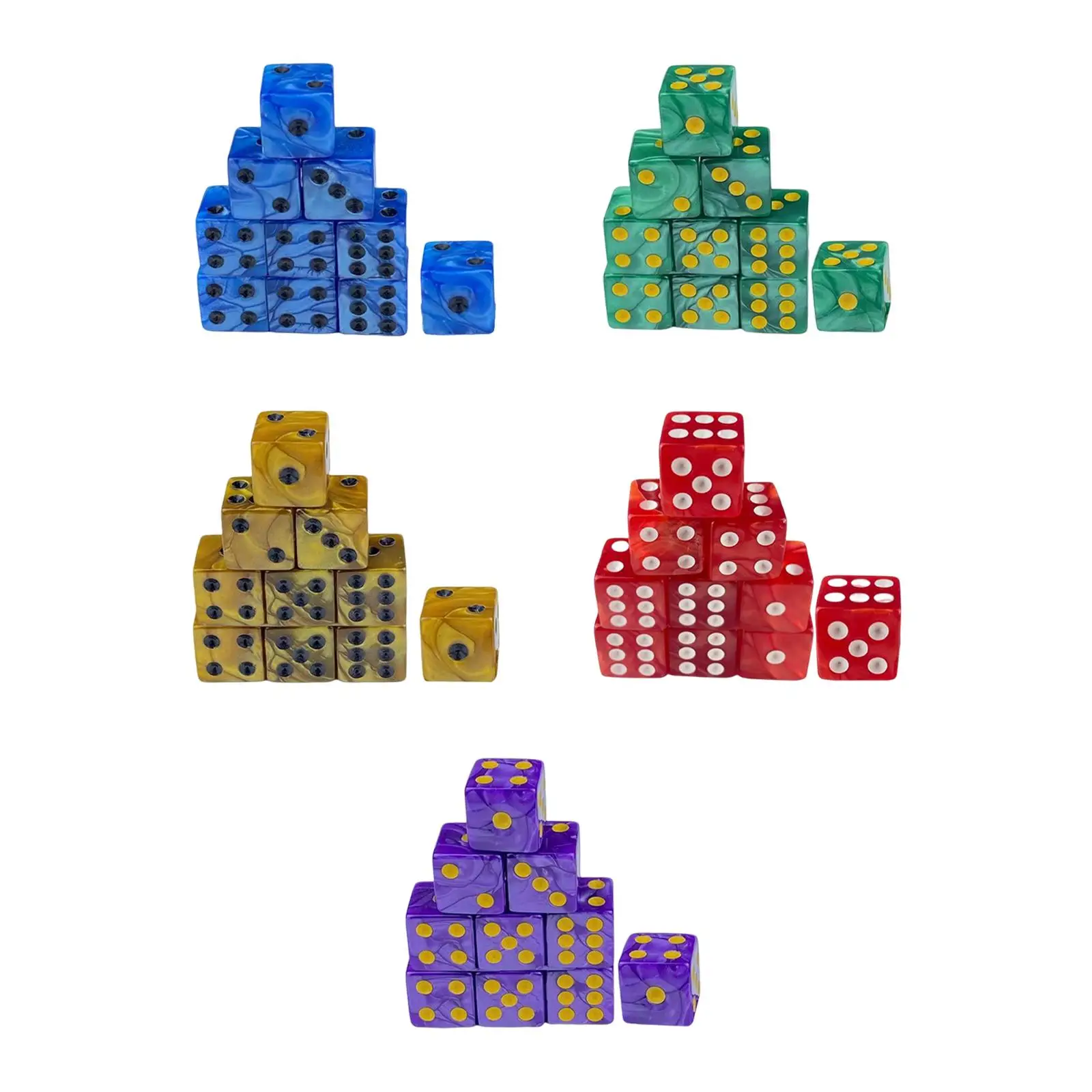 Dadi acrilici da 10 pezzi gioco di ruolo da 0.6 pollici, dadi da gioco, dadi rotondi, bicolore per bomboniere giochi di ruolo per l'insegnamento della matematica