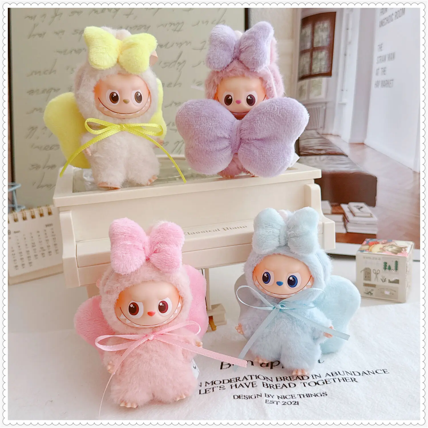 

Одежда для LABUBU 4,0, 10 см, булавка для серии Love, украшенные бантом, милые плюшевые аксессуары, аксессуары с бантом и крыльями, украшение для косплея