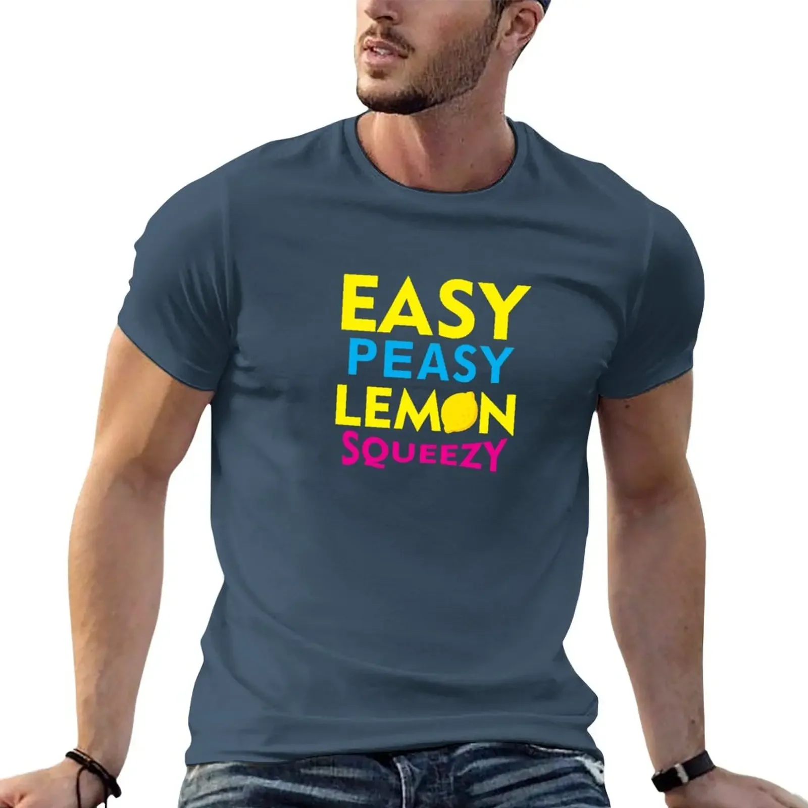 Easy Peasy Lemon Squeezy T-Shirt Aesthetic clothing korean fashion Blouse plain t shirts men