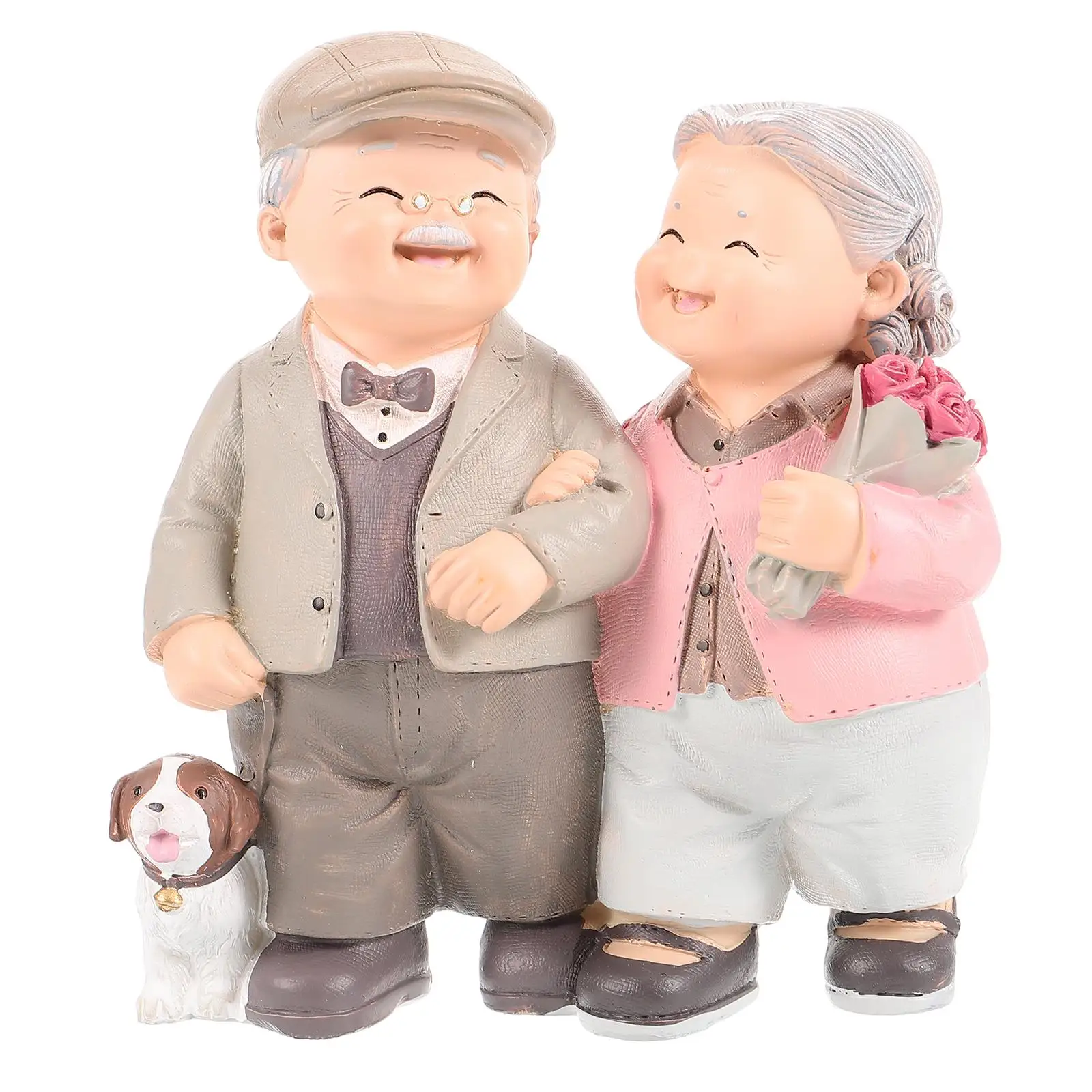 

Love Lasts Figurine Elderly Couple Resin Decoration Statue Mini Love Lasts Figurine Garden Ornament Compact Shape High Quality