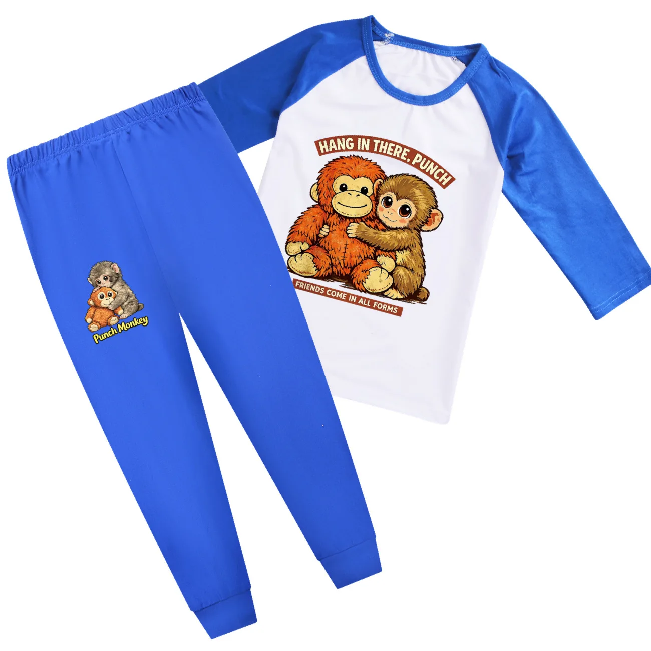 Monkey Punch Children's Pajamas Set Funny Print Cotton Sleepwear Nightwear for Boys Girls Toddler Outfit Clothes