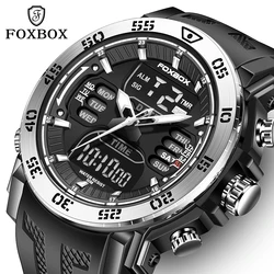 FOXBOX New Fashion Watch Men Top Luxury Digital Quartz Men Watches Electronic Sports Waterproof Luminous Wristwatch Reloj Hombre