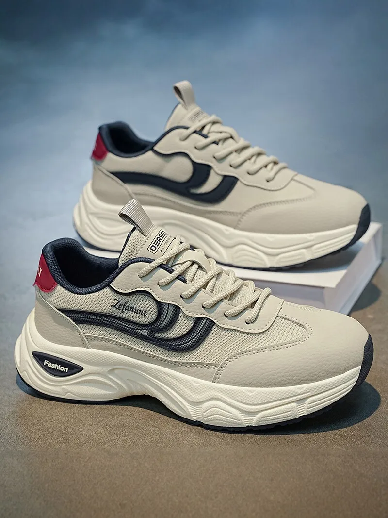 Men's 2026 New Summer Fashion Casual Running Shoes Increased Thick Bottom Style Versatile Low Cut Breathable Sports Sneakers