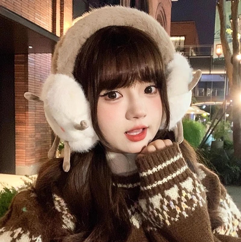 Cartoon Shape Plush Earmuffs Winter Warm and Cold-Proof Folding Earmuffs Earflap Cute Soft Warm Thickened Ear Muffs New