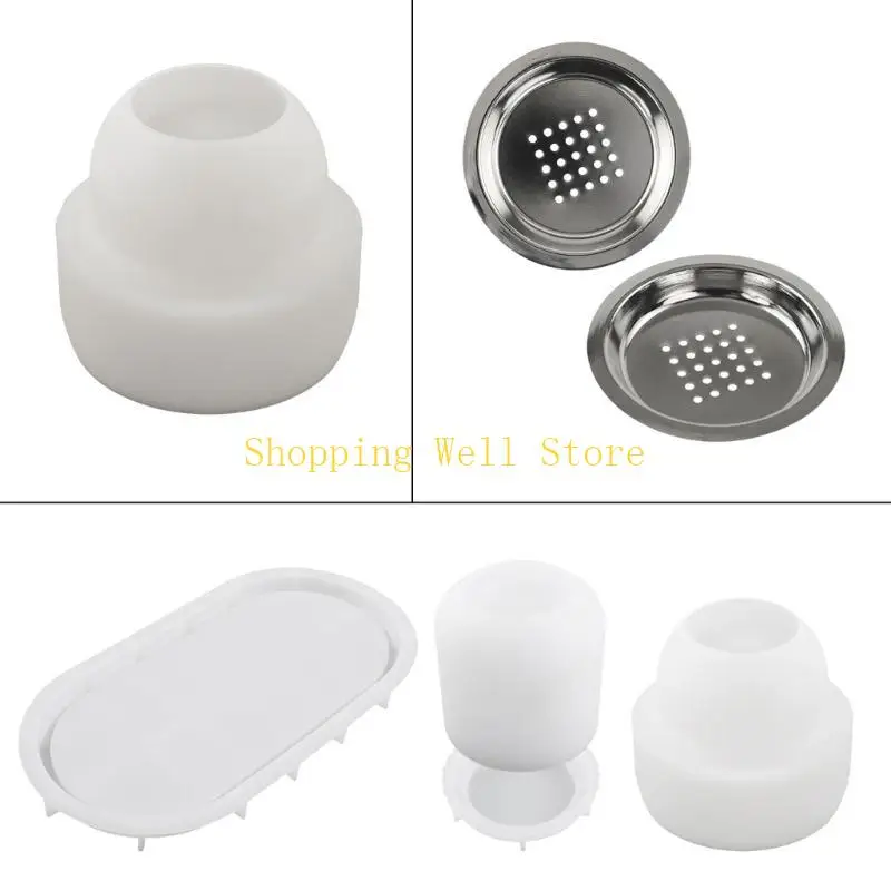 KX4B Silicone Jar Molds with Lids for DIY Storage Container Decor Crafts
