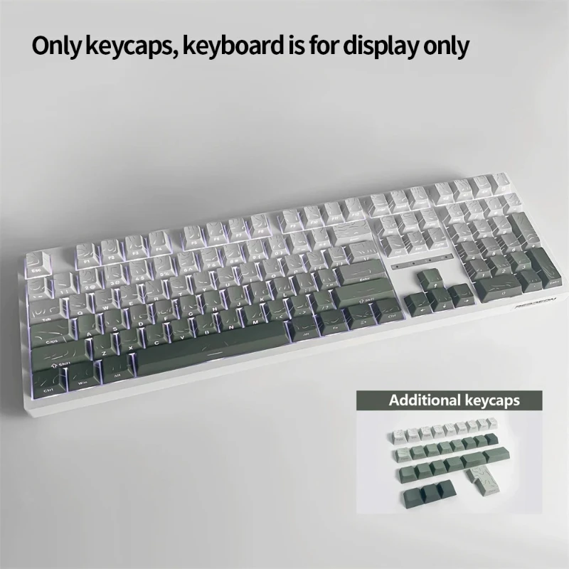 oein Neue topografische Tastenkappen 4.0-Version Shine Through 98-Tasten PBT Cherry Profile Side Print Hintergrundbeleuchtung für mechanische MX Gamer-Tastatur 10