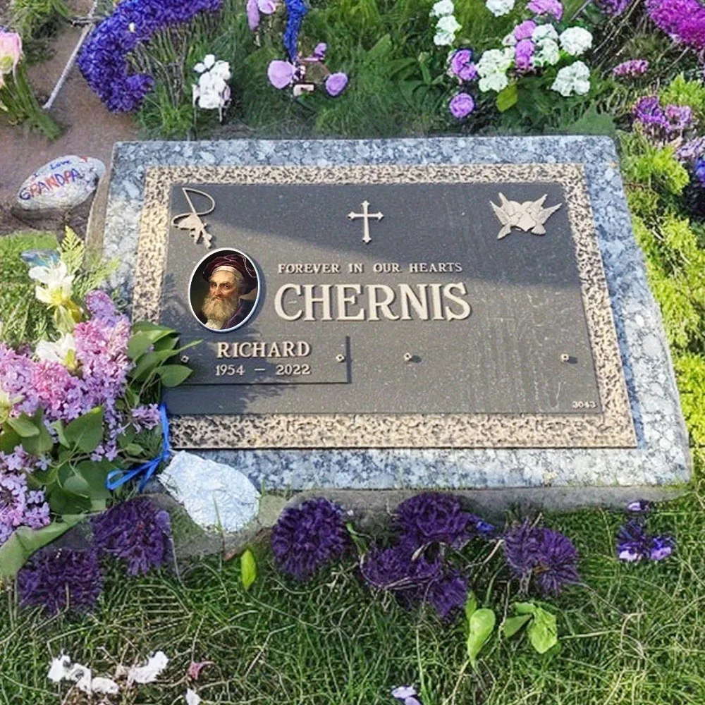 2D Flat Not 3D 1pc Custom Photo Memorial Headstone Tile Perfect for Mother'S Day Father'S Day Memorial Day Pet Memorial Gift - view 2