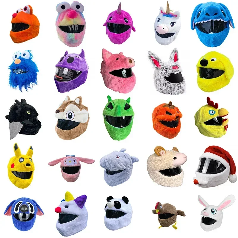 Motorhelm Beschermhoes Cartoon Schattige Duivel Grappig Halloween Kerst Pluche Helmdecoratie