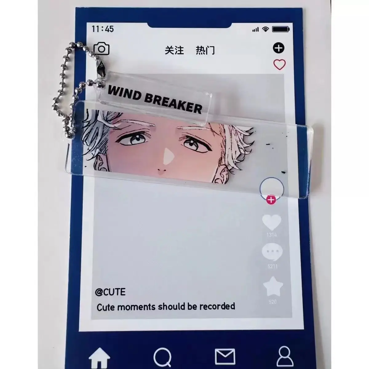 Wind Breaker Eye Series Anime Keychain Women Sakura Haruka Acrylic Key Chain Man Suou Hayato Key Ring Bag Pendant Ornament Gift