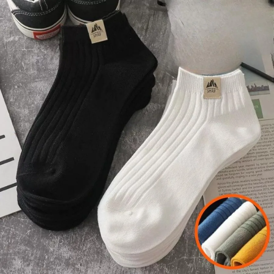15 Pairs Snow Capped Mountain Logo Socks, Breathable Short Socks Fit Most Shoes, For Daily Wear & Outdoor Activities