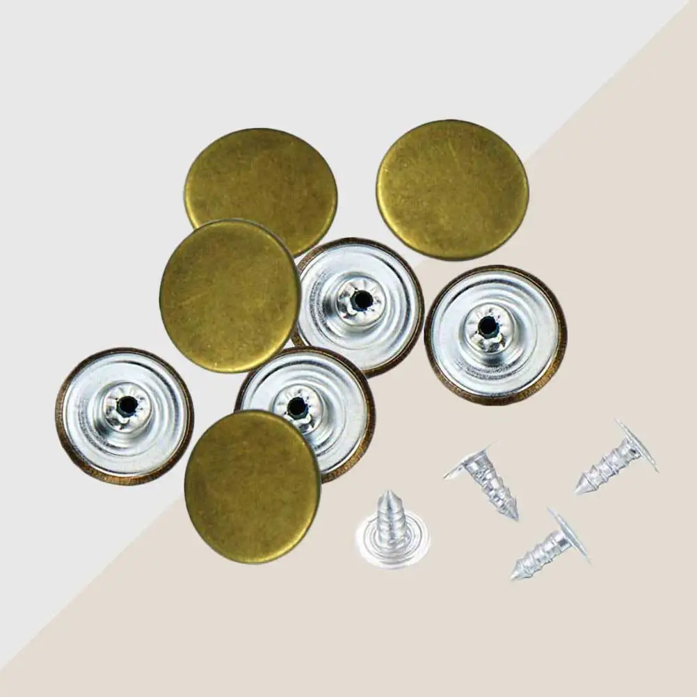 

40Sets Bronze Jeans Button 17Mm Metal Snaps for Denim Jackets Trousers Bags Quick Install No Sewing Tools Bronze Button