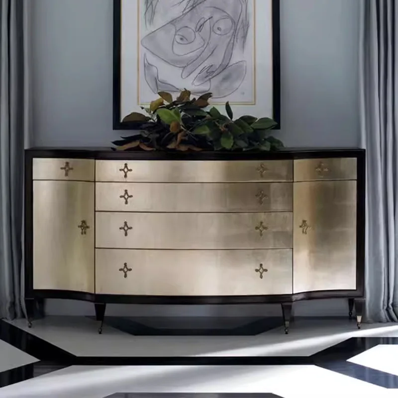 

Neoclassical solid wood chest cabinet dining side cabinet post-modern bedroom TV cabinet decorative cabinet