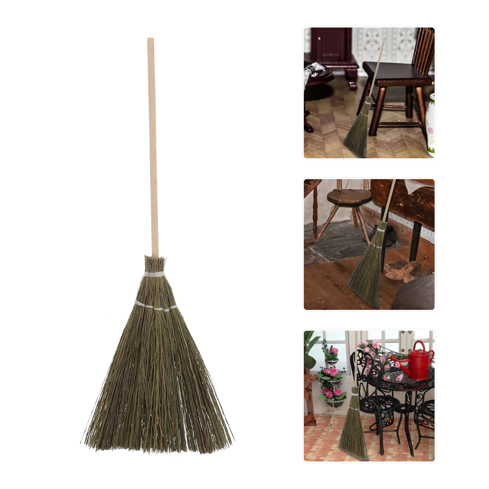 

2 Pcs Broom Model Kids Toys 1:12 Household Ornament Brooms Miniature Scene Accessories Ornaments Cleaning Tool Models Furniture