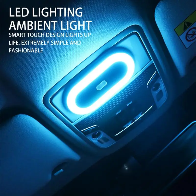 

Car LED Light USB Rechargeable USB Car Lighting Ceiling Reading Light Double Colors Car LED Ambiance Light Car Roof Reading Lamp