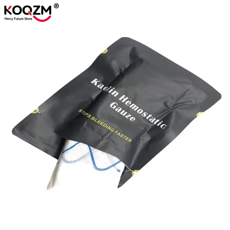 Hemostatic Kaolin Gauze Combat Emergency Trauma Z-Fold Soluble For Ifak Tactical Military First Aid Kit Medical Wound Dressing