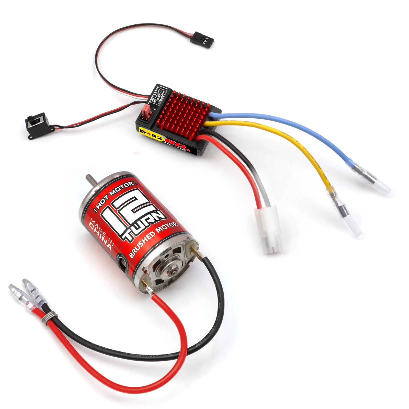 RCXAZ 540 Pro Brushed Motor 12T-75T 60A Waterdichte ESC Snelheidsregelaar Combo voor 1/10 RC Crawler Klim Drift Auto Boot