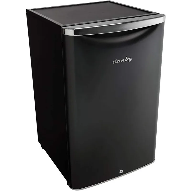 4.4 Cu.Ft. Mini Fridge, Compact Refrigerator for Bedroom, Living Room, Bar, Dorm, Kitchen, Office, with Door Lock, Black