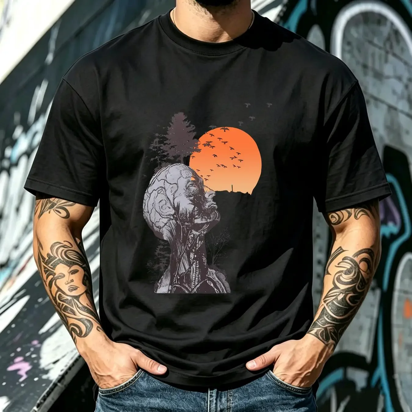 washed T Shirt The Hangover Alan Treehead Replica Movie vintage Washed Stylish Versatile Slightly streetwear designer clothes