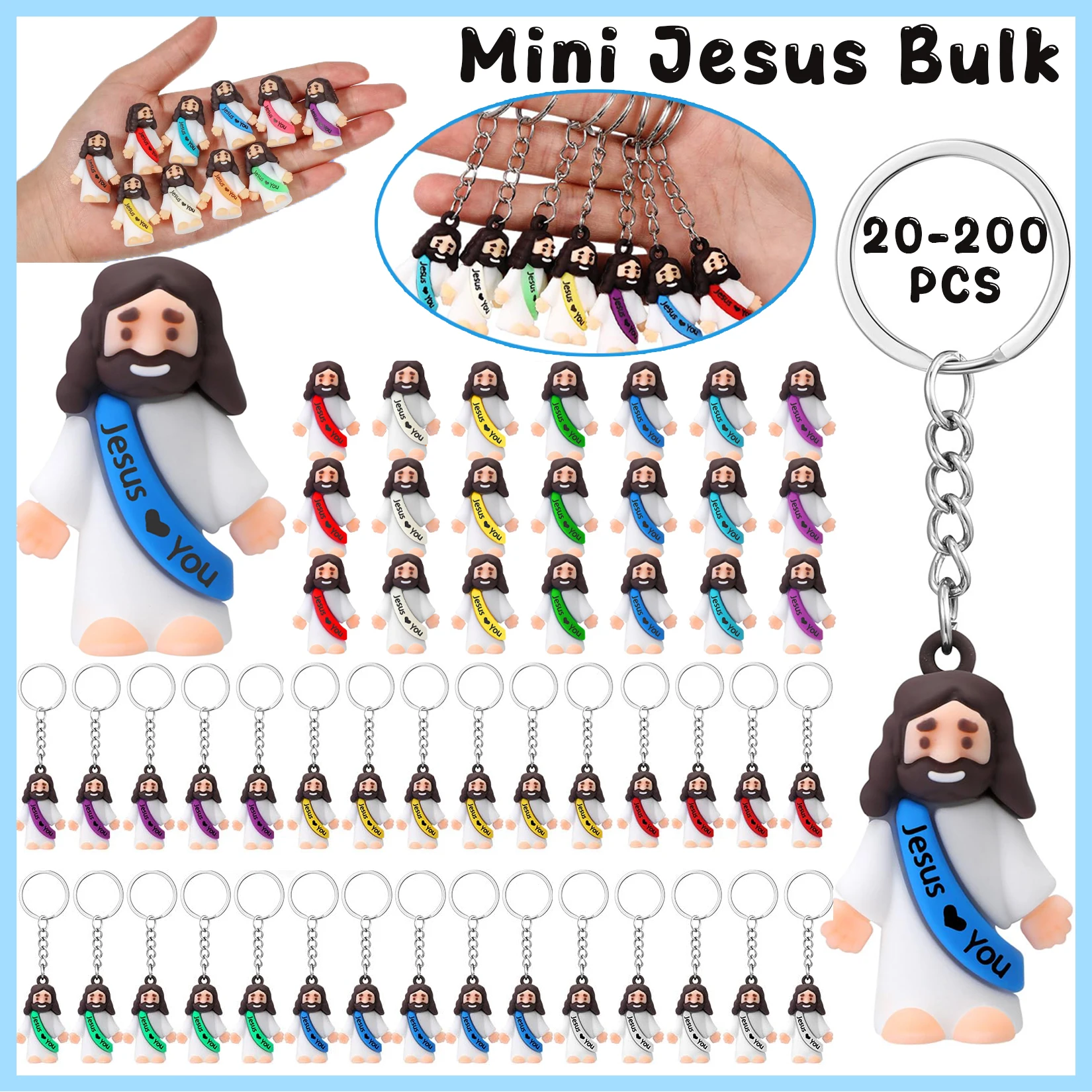 35 Figuras de Jesús Pequeñas, Mini Figuritas de Jesús al por Mayor, para Juego de Esconder y Buscar, Recuerdo de Fiesta Religiosa, Escuela Dominical, Huevo de Pascua F90-LJX