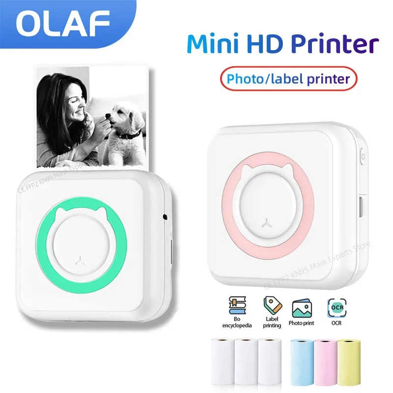 Olaf Mini Label Printer Portable Thermal Adhesive Labels Printers Inkless Wireless impresora portatil for phone android/ios 57mm