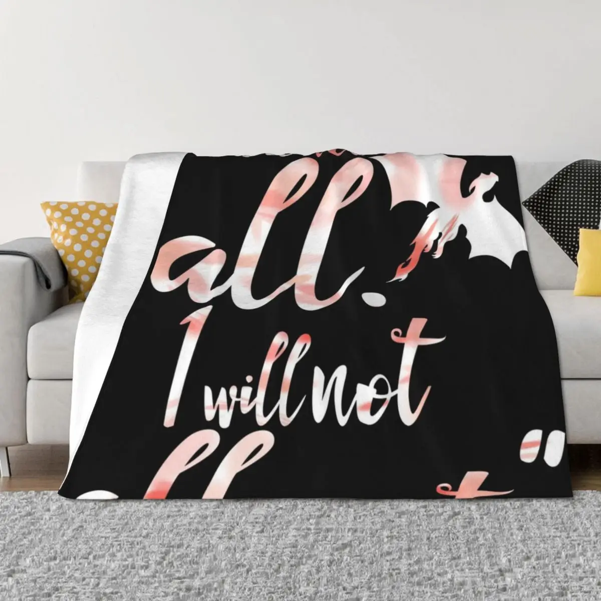 

Fourth Wing Quote You Will Not Fall Version B Throw Blanket Bed covers Sofa Throw Vintage Blankets