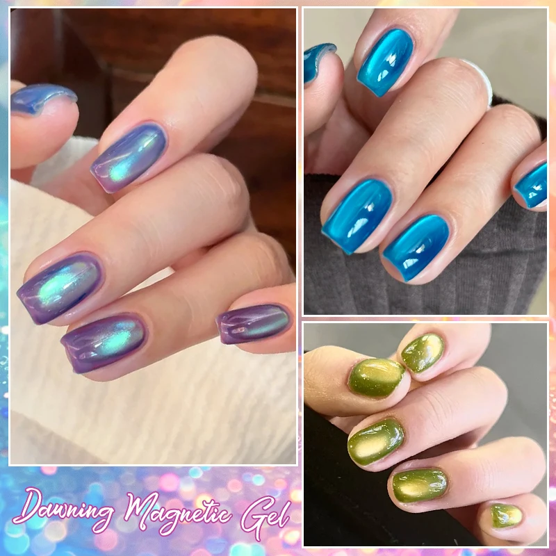 7ml Dawning Magnetic Cat Eye Gel Nail Polish Set Pink UV LED Soak Off Gel Varnish Crystal Cat Eye Gel Lacquer With Display