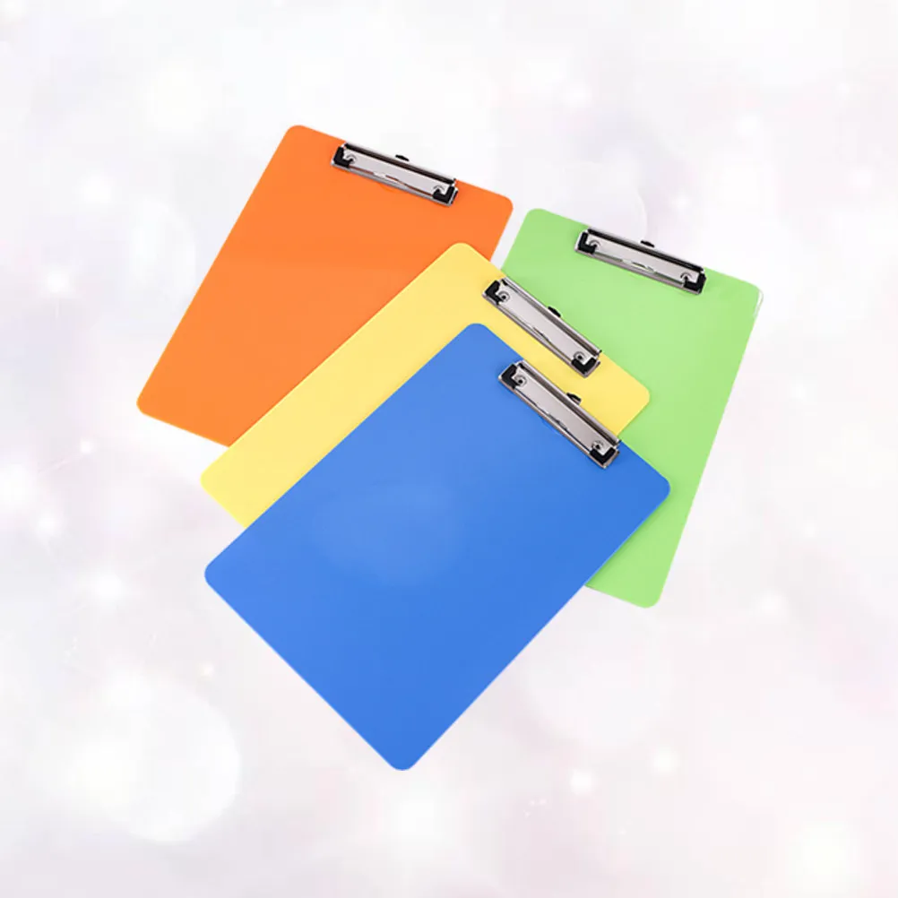 4Pcs A4 Size Plastic Clipboard Writing Pad Lightweight Sturdy Portable for School Office Medical Notes Memo Paper Support