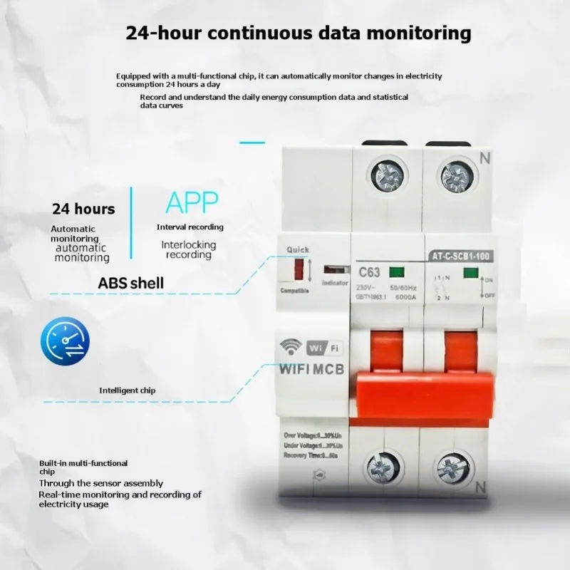 TFORU-Wireless Intelligent Automatic For Switch 35Mm Din Rail WIFI Circuit Breaker Timer Remote Control For Smart