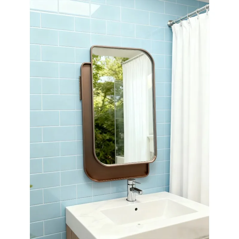 #Customizable Luxury Modern Hanging Oval Bathroom Mirror With Metal Frame Handmade Easy Installation