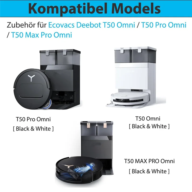 KEOL-مجموعة ملحقات لـ Ecovacs Deebot T50 PRO Omni/T50 Omni/T50 MAX PRO Omni Robot Vacuum Parts