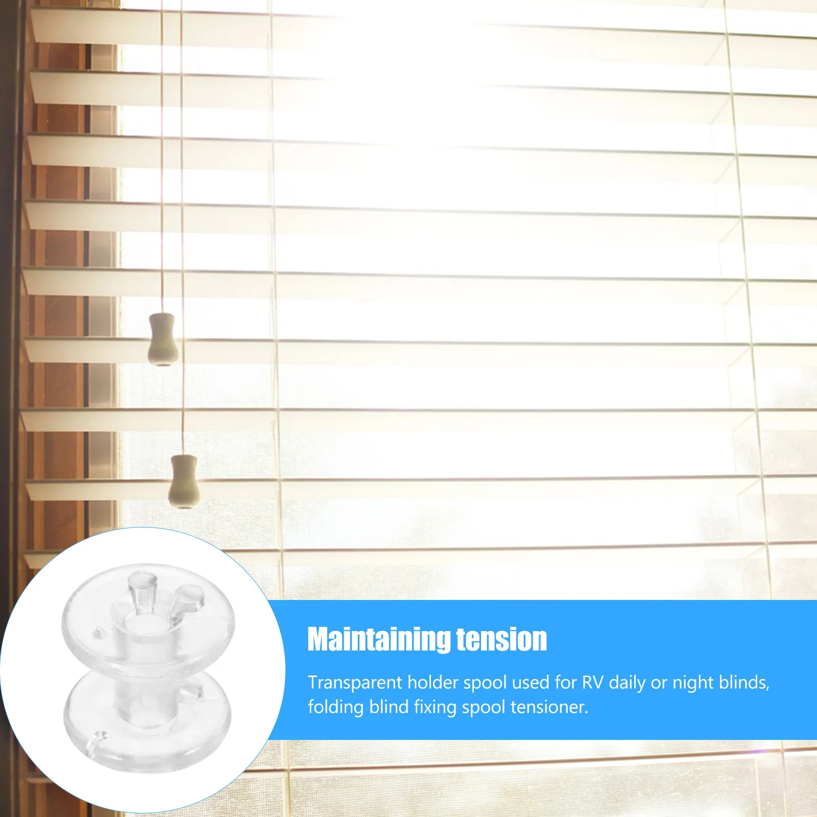 8Pcs Clear Plastic Pleated Shade Blind Tensioner Hold Down Spools Cord Retainer for Window Coverings Curtain Accessories Sturdy