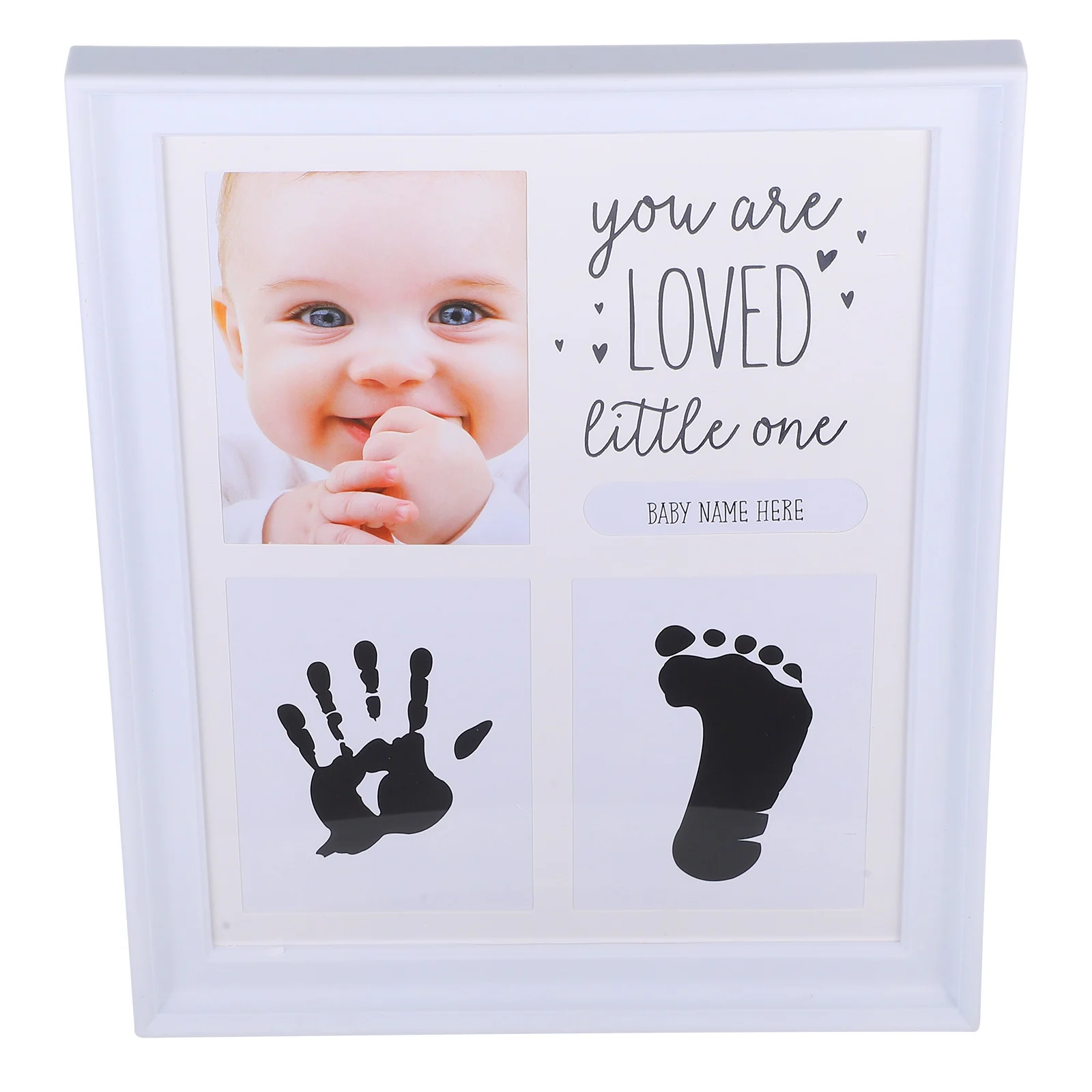 

Newborn Fingerprint Footprint Frame ABS Glass PVC Baby Growth Photo Frame Desktop Decoration Meaningful Milestone Infant