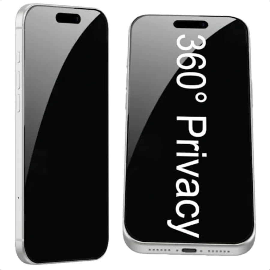 

2 Pack for iPhone 17 Pro Max 360 Degree Privacy Screen Protector Anti spy Tempered Glass Film 6.9 inch