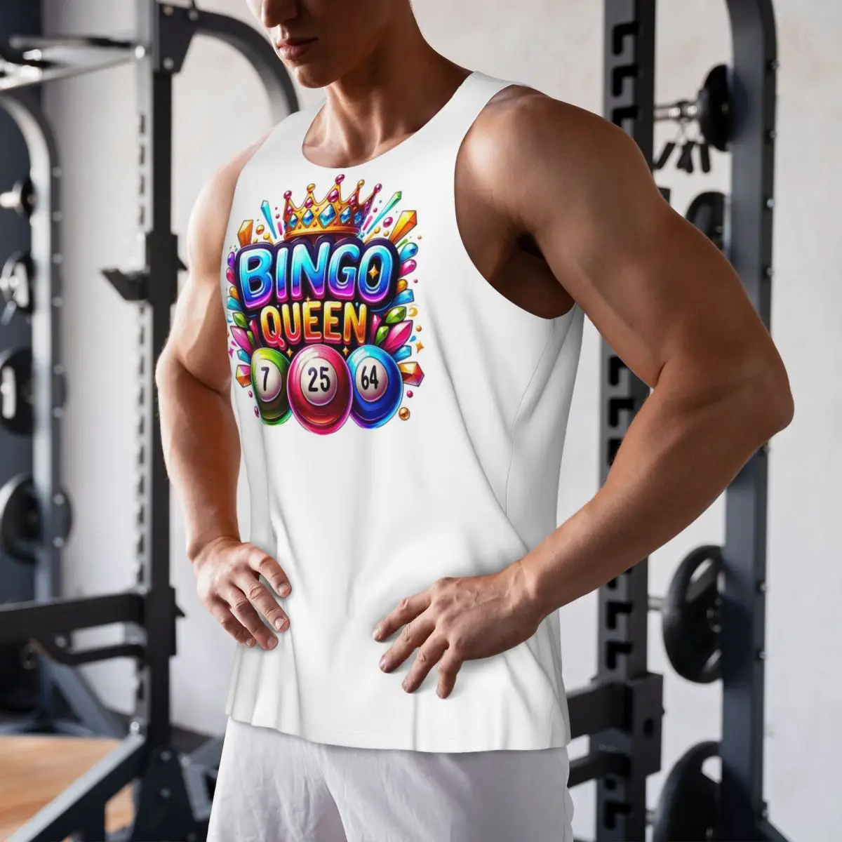 

Быстросохнущая рубашка без рукавов Bingo Queen Best Player Of Vacation Bingo Gym Tank Muscle, дышащий жилет для бодибилдинга