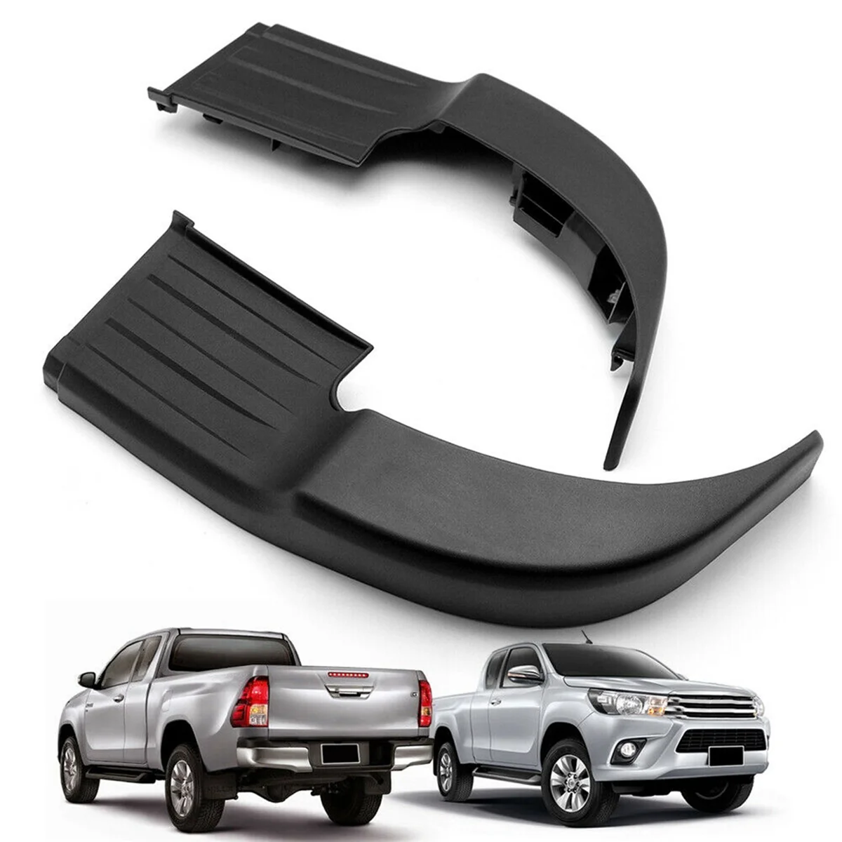 Rear Bumper Step Plate Black for Toyota Hilux Revo Rocco 2015