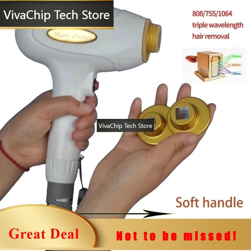VivaCT3 Wavelength Diode Laser Hair Removal Handle Beauty Equipment Accessory For Professional Use