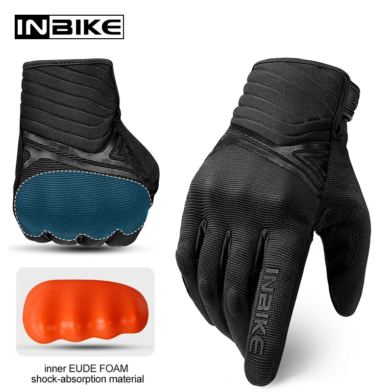 INBIKE Shockproof Motorcycle Gloves Men Breathable Motor Riding Motorcyclist\'s Gloves Full Finger Touch Screen Motorcross Gloves